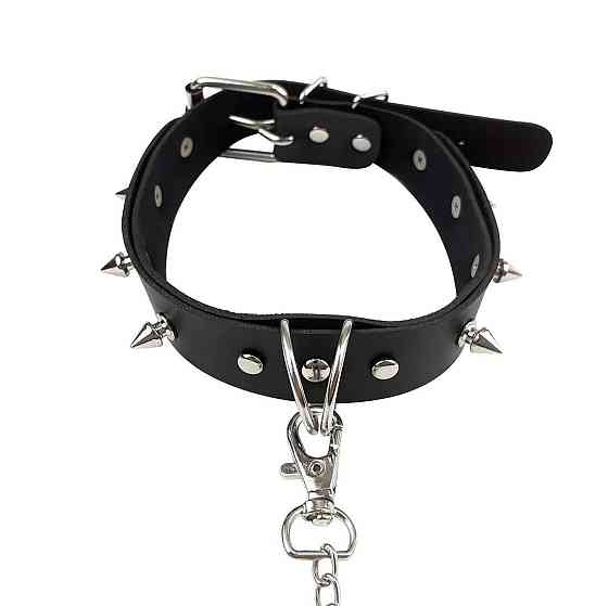 Нашийник з шипами та повідцем Art of Sex - Collar Spikes and Leash Sex Aura Київ