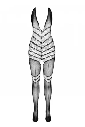 Бодістокінг з плетінням на животику Passion BS100 One Size, red, декоративний шов, з доступом Львів