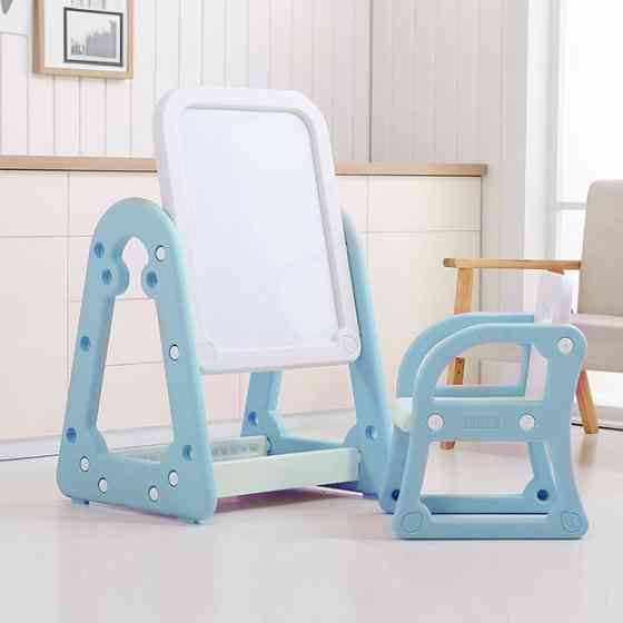 Парта-мольберт з кріслом для дітей inSPORTline Gacino, блакитно-біла Київ