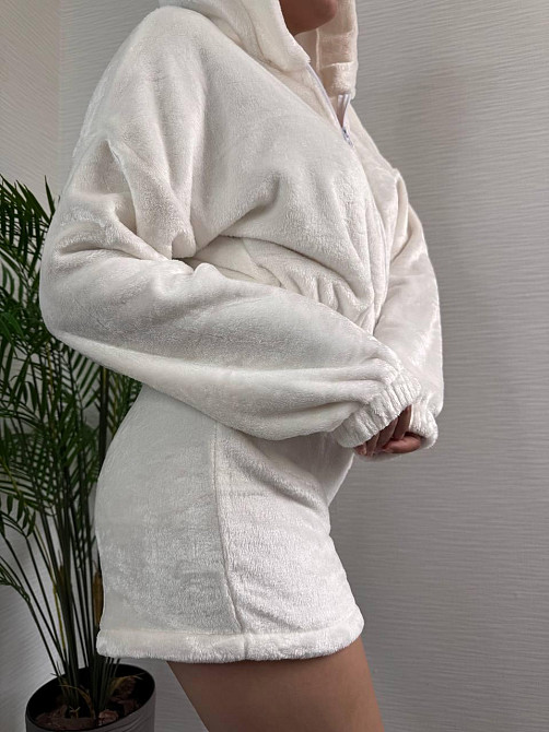 Женская теплая повседневная махровая пижама плотная двухсторонняя махра Одесса - изображение 7