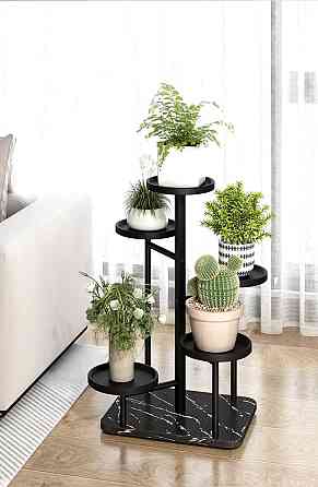 Стеллаж для цветов и растений на 5 ярусов цвет черный Каменец-Подольский