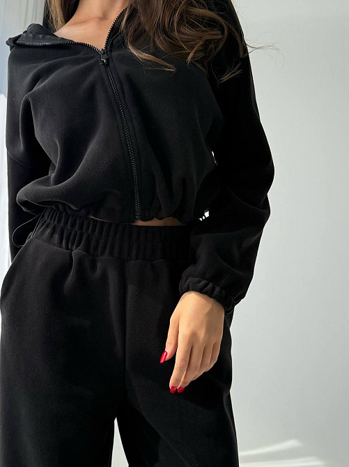 Жіночий повсякденний теплий плюшевий костюм турецький двосторонній фліс Одеса - фото 4