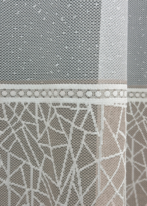 Тюль жакард колір білий з пудровим 1673т Київ - фото 4