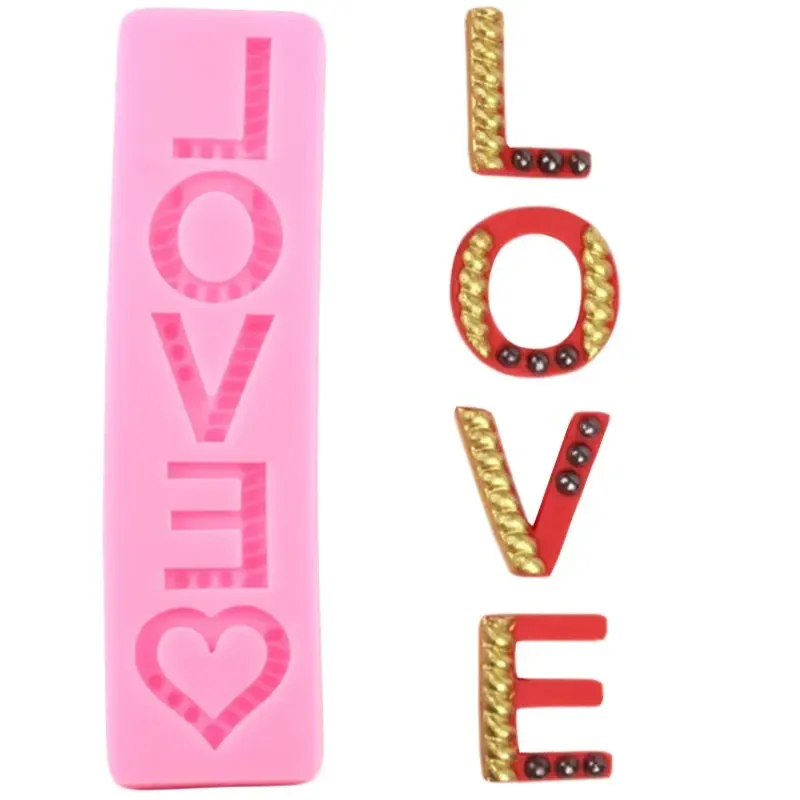 Молд силіконовий Love 169 на 46 мм рожевий Київ - фото 4
