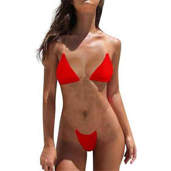 Сексуальний купальник бікіні на силіконових бретелях XS-S червоний Вінниця