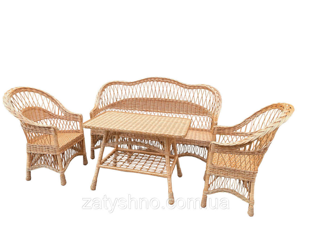 Меблі плетені з диваном з лози Київ - фото 2