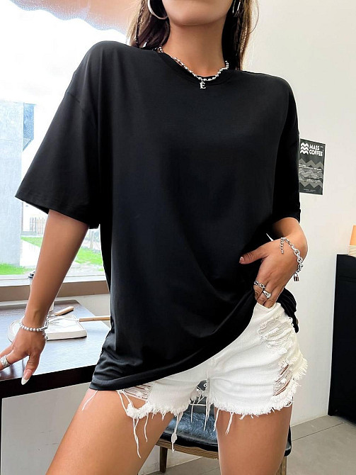 Футболка базова оверсайз Чорний 42/44 Харків - фото 5