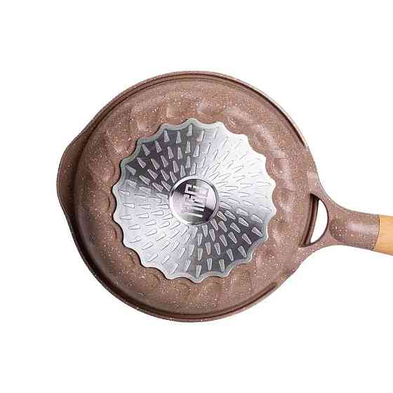 Алюминиевая сковорода объемом 1 литр с мраморным антипригарным покрытием Ø 20 см, толстое дно MGC кофейный HP-4-416CO Киев