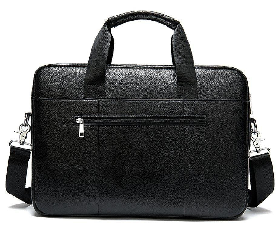 Деловая мужская сумка из зернистой кожи Vintage 14886 Черная Киев - изображение 6