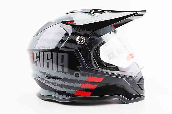 Шолом кросовий/ендуро/АТV зі склом BLD-819-7 М (57-58см), ЧОРНИЙ/СІРО-ЧЕРВОНИЙ Киев