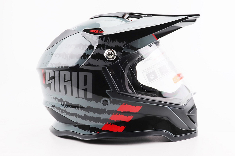 Шолом кросовий/ендуро/АТV зі склом BLD-819-7 М (57-58см), ЧОРНИЙ/СІРО-ЧЕРВОНИЙ Київ - фото 3