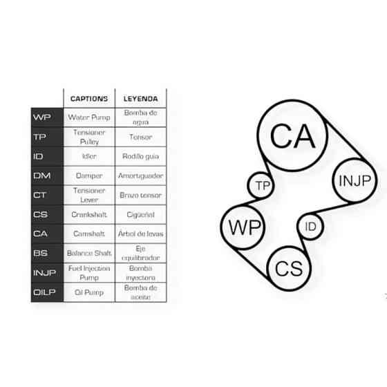 Ремкомплект Citroen C5, C8, Peugeot 406, 607, 2.2HDI 02- (ремень, ролики, помпа) - ГРМ Мукачево