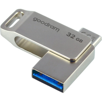 USB флеш накопитель Goodram 32GB ODA3 Silver USB 3.0 / Type-C (ODA3-0320S0R11) Винница - изображение 3