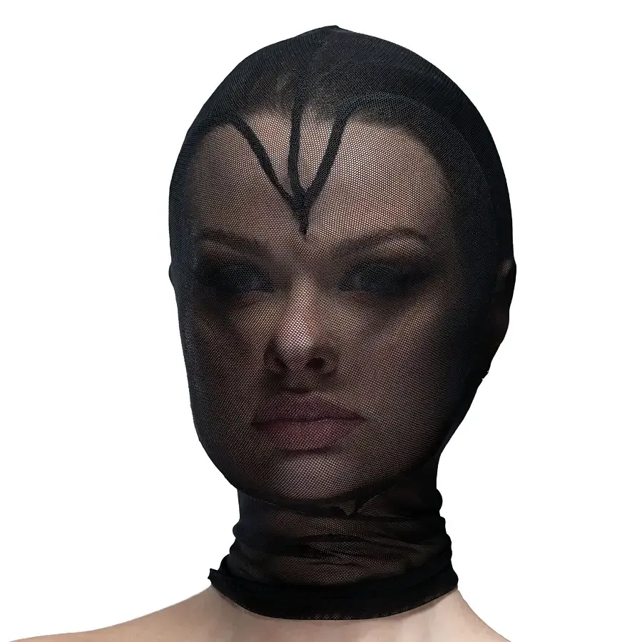 Маска серце сітка із повністю закритим обличчям Feral Feelings - Hearts Mask Black/Black Львів - фото 1