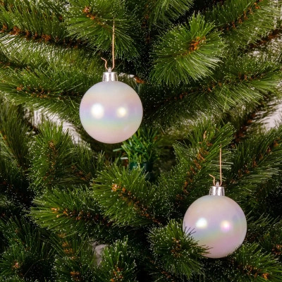 Елочная игрушка Chomik пластикові кульки компл. 6шт, 6см, білий перламутр (5900779893696) Винница - изображение 3