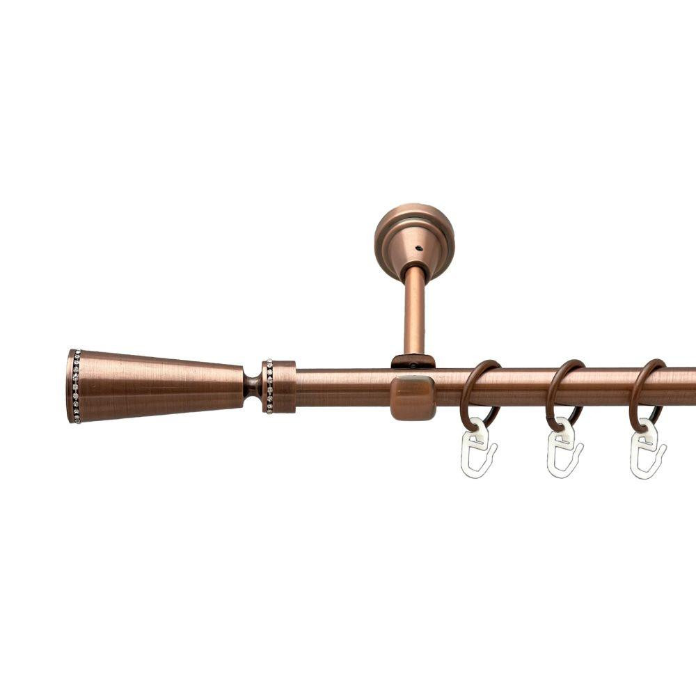 Карниз Orvit Меркурія металевий однорядний відкритий гладка труба кільце металеве Мідь 16 мм 120 см Львов - изображение 1