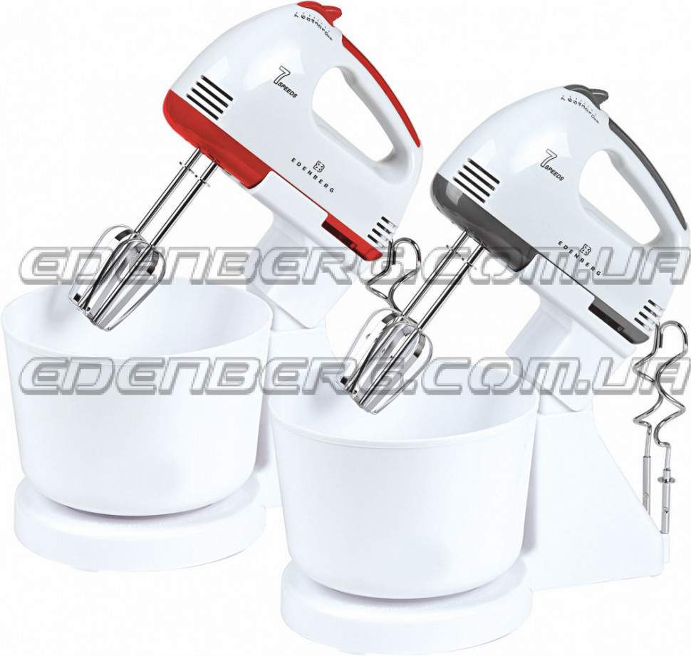 Миксер Ручной С Чашей  3 литра 200 Вт  7 скоростей, 4 насадки(венчики и крюки), прочный пластиковый корпус  PD Одесса - изображение 2