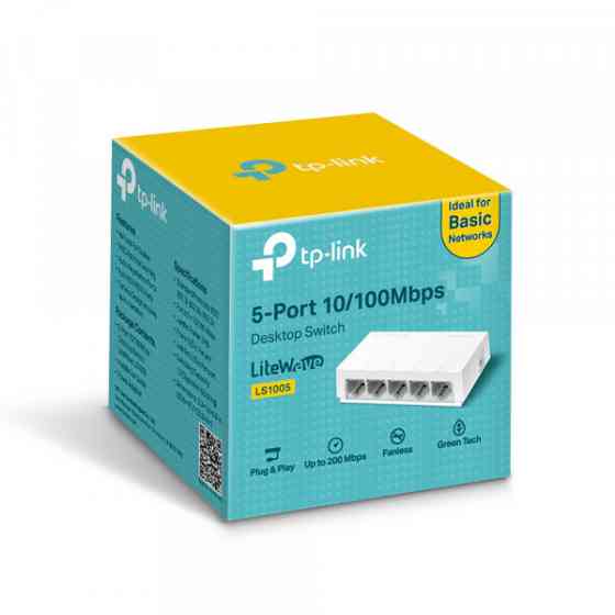 Комутатор TP-Link LiteWave LS1005, 5xFE, некерований, настільний (LS1005) Киев