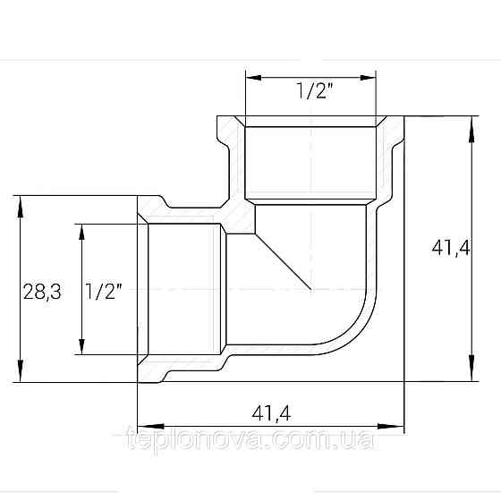 Угольник 1/2″ВВ никелированный NL331S OPTIMUM Черновцы