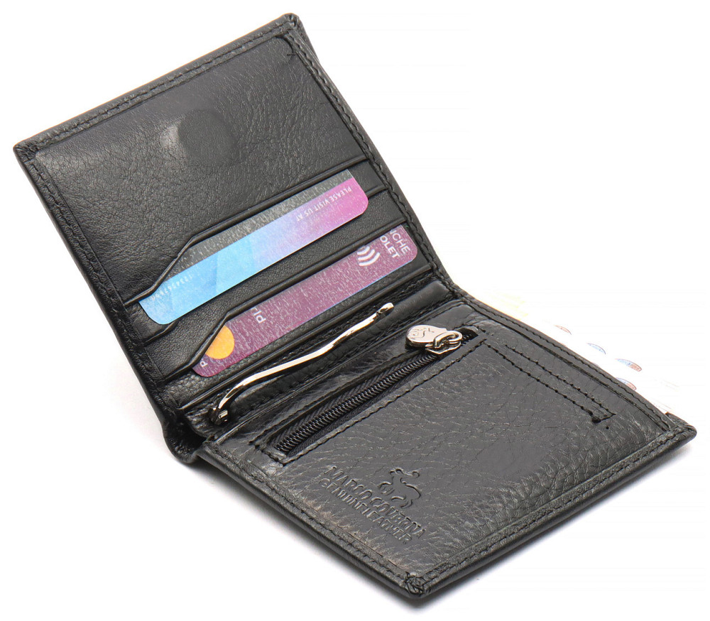 Черное маленькое портмоне на магните с зажимом MARCO COVERNA MC-101Н-1 Каменское - изображение 6