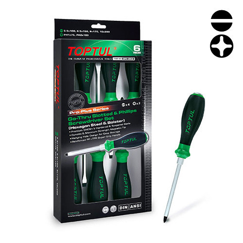 Набір викруток ударних з шестигранником 6 од. PRO-PLUS SERIES TOPTUL GFE-0602 Одеса - фото 1