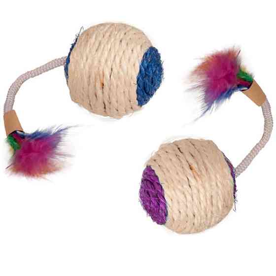 Flamingo Bouly Sisal Ball Feather ФЛАМИНГО СИЗАЛЕВЫЙ МЯЧ с перьями игрушка для котов Киев