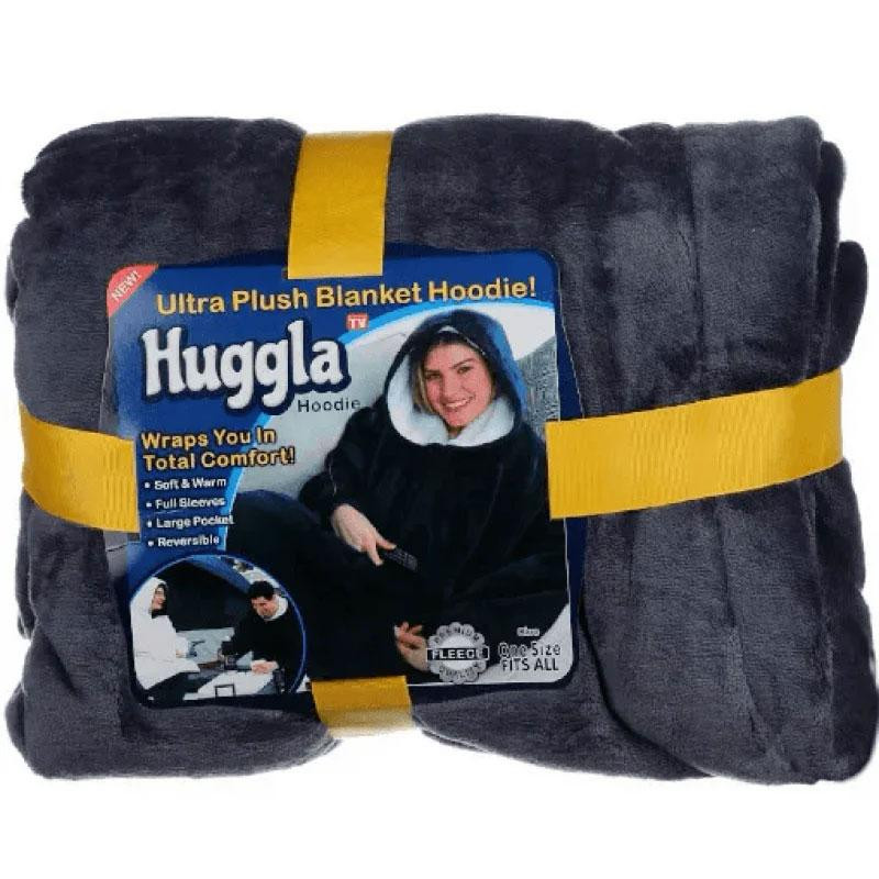 Плед толстовка с капюшоном HUGGLE HOODIE (80х100 см), унисекс, Черный / Зимний плед-худи / Оверсайз толстовка Киев - изображение 9