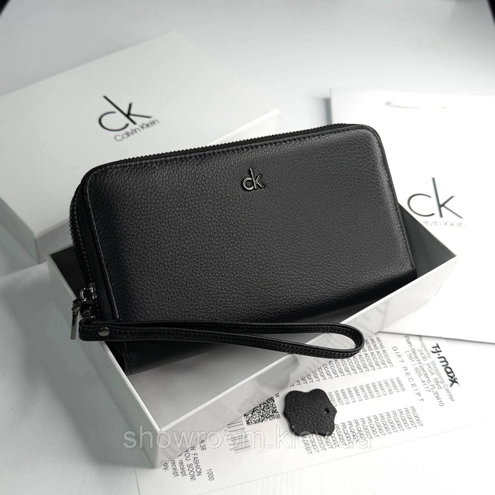 Кожаный брендовый кошелек клатч на два отделения Ck (6614) Киев - изображение 1