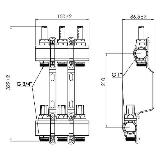 Колектор із витратами Thermo Alliance Forte 1" 3 виходи SF001W3 Київ