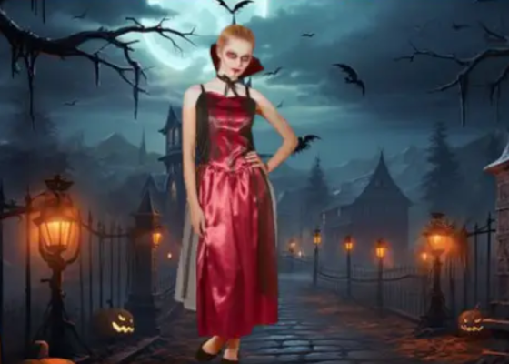 Плаття на Хеловін жіноче Вімпір L червоно-чорний Київ