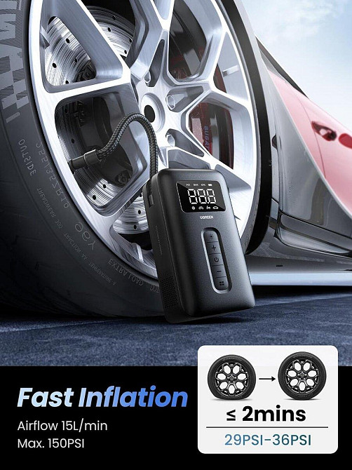 Автомобильный насос UGREEN Portable Tire Inflator UGR-15951 Одесса - изображение 2