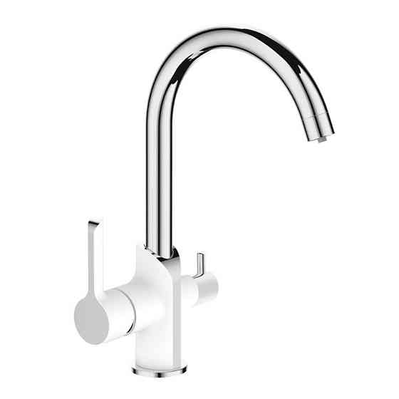 Змішувач для кухні Mixxus Premium Edem 021 White з підключенням під фільтр (білий+хром) Чернівці