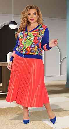 Костюм зі спідницею в складку плісе великого розміру (52) Київ