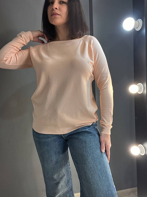 Джемпер жіночий ACCORDDREAM 9377 тонкий светр простий базовий однотонний, персиковий, one size Київ - фото 8