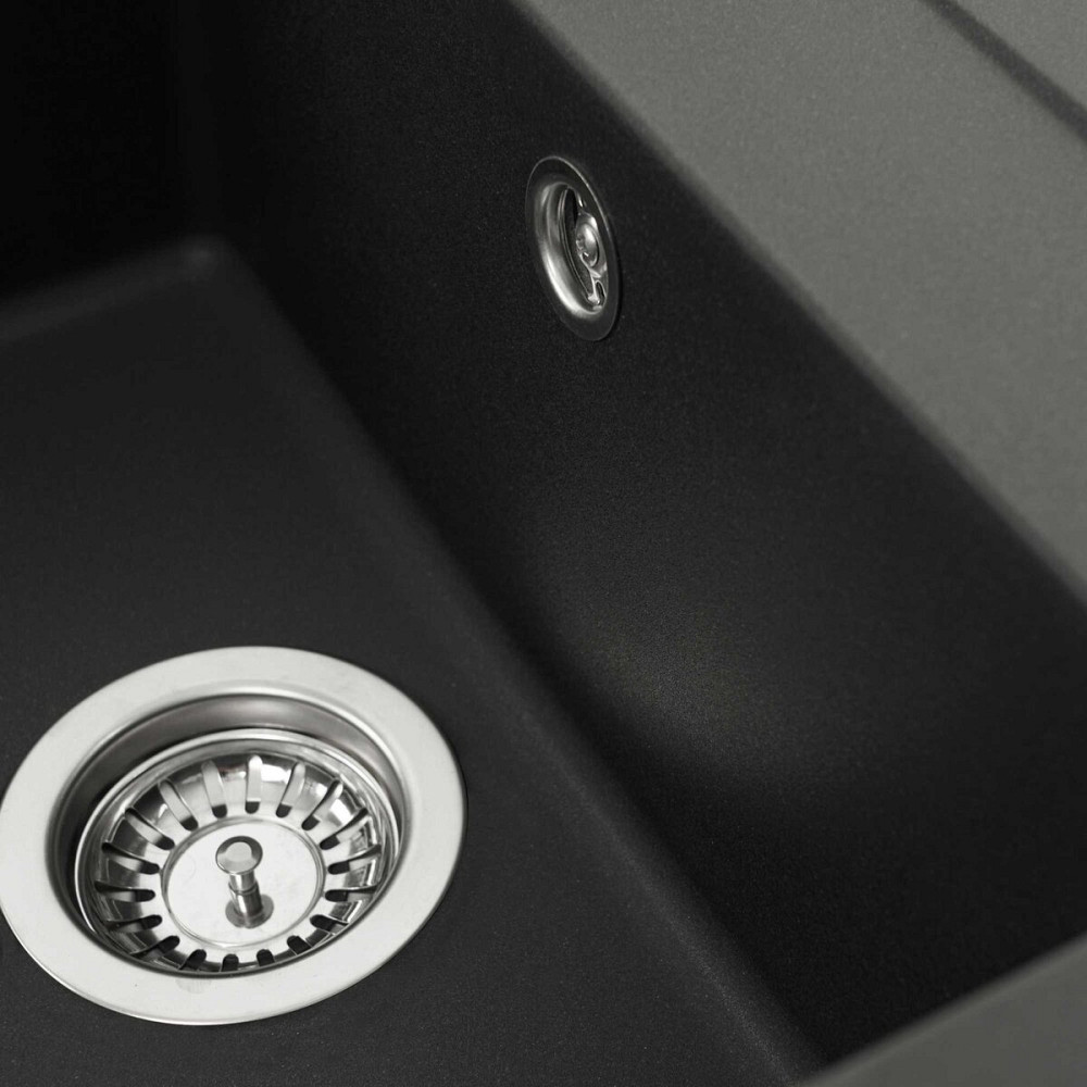 VALESO Гранітна мийка для кухні VALESO SELENA 7950 матова Чорна Коломыя - изображение 2