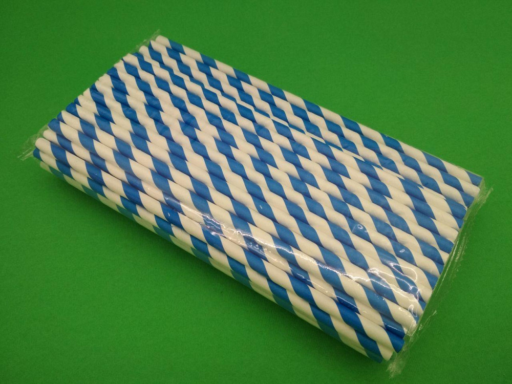 Соломка паперова трубочка уп/100штук Синя Харків - фото 2