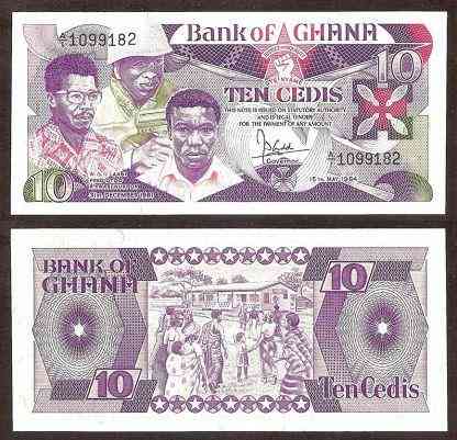 ГАНА 23 GHANA 10 CEDIS 1984 Unc Полтава