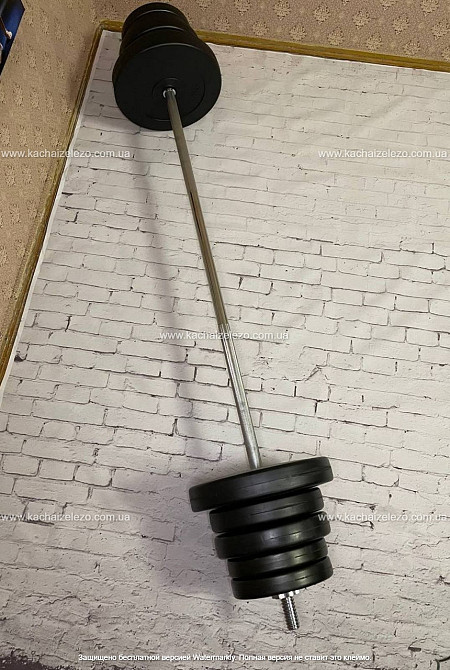 Штанга набірна на 60 кг Гантелі, гирі, штанги і диски в ударостійкому пластику Київ - фото 8