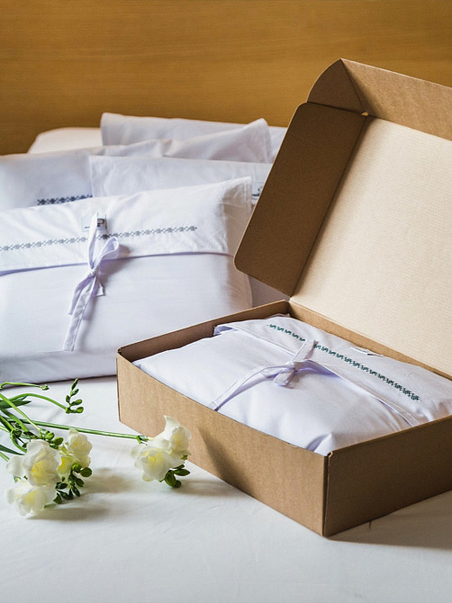 Ecotton Комплект постільної білизни Ecotton Євро з вишивкою та кантом український хрестик Dark Коломия - фото 2