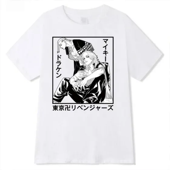 Футболка для хлопчика з аніме принтом Токійські Мясникиоверсайз (зріст від 165 до 180) Білий AnimeT1040m Дніпро