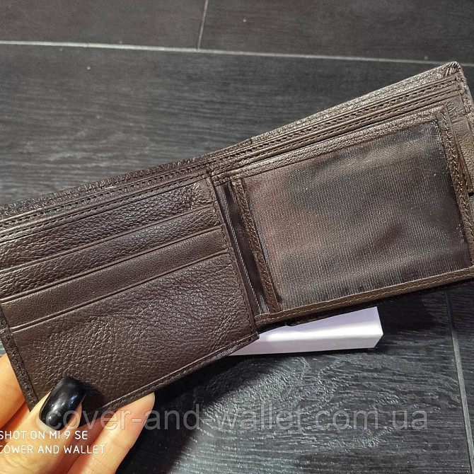 Коричневый кожаный мужской кошелек на кнопке ST Leather Киев - изображение 4