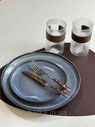 Склянка "Bubble" 450 мл 7.5*13 см 102-353 прозора з дерев'яною вставкою для дому та ресторану Київ