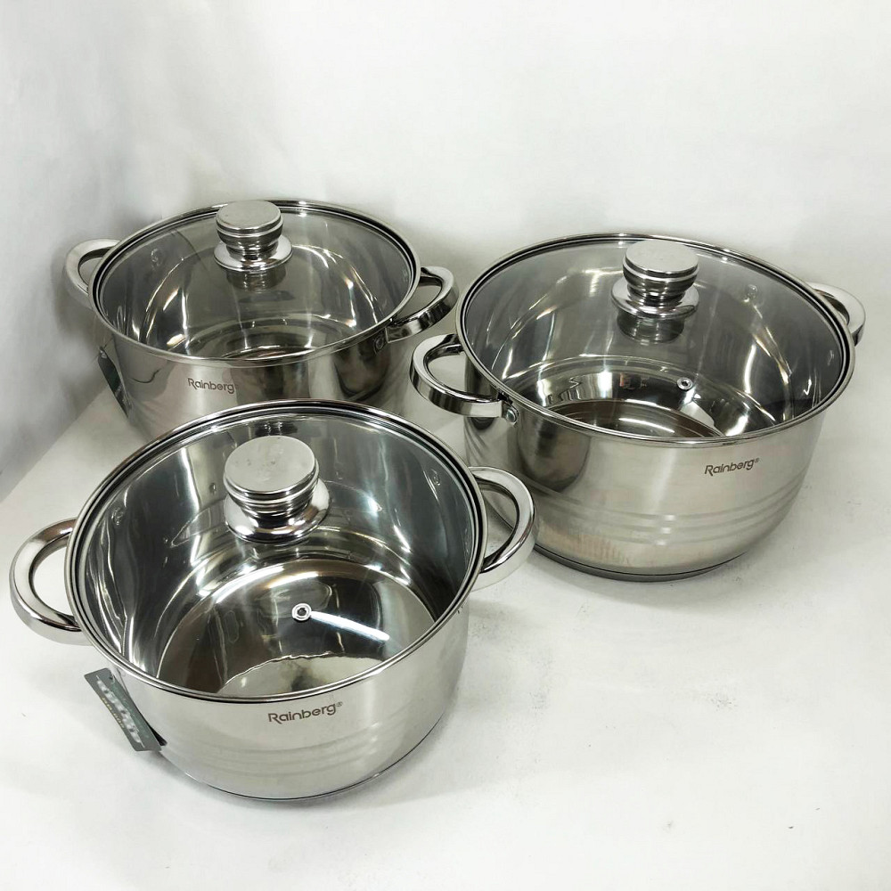 Набор кастрюль хорошего качевства Rainberg RB-605 8 шт, Набор кастрюль для электроплиты RD-25 Львов - изображение 4