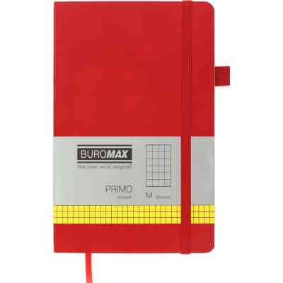 Книга записная Buromax Primo 125x195 мм 96 листов в клетку обложка из искусственной кожи Красная (BM.291161-05) Винница