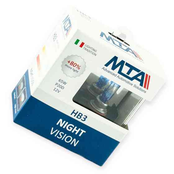 Автолампа 12V 65W MTA Night Vision 80% (2шт) HB3 Мукачево