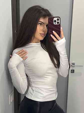 Жіночий модний лонгслів із вирізом для пальчиків мікродайвінг Білий, 46/48 Одеса