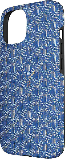Чохол iPhone 15 Синій геометричний Blue Pattern PC/TPU 2‑частинний захист від падінь друк США Київ - фото 2