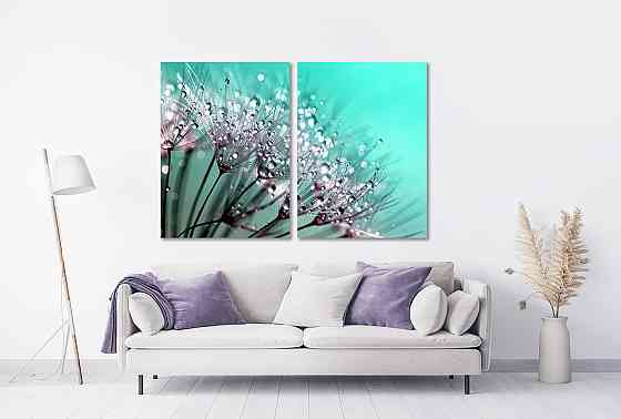 Модульная картина в гостиную / спальню Краплі води на квітці TLV-2_008 70x102 см Киев