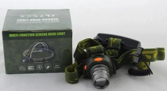 Ліхтарик налобний BAILONG BL-1505/602B із сенсорним керуванням з датчиком руху 4822 Київ