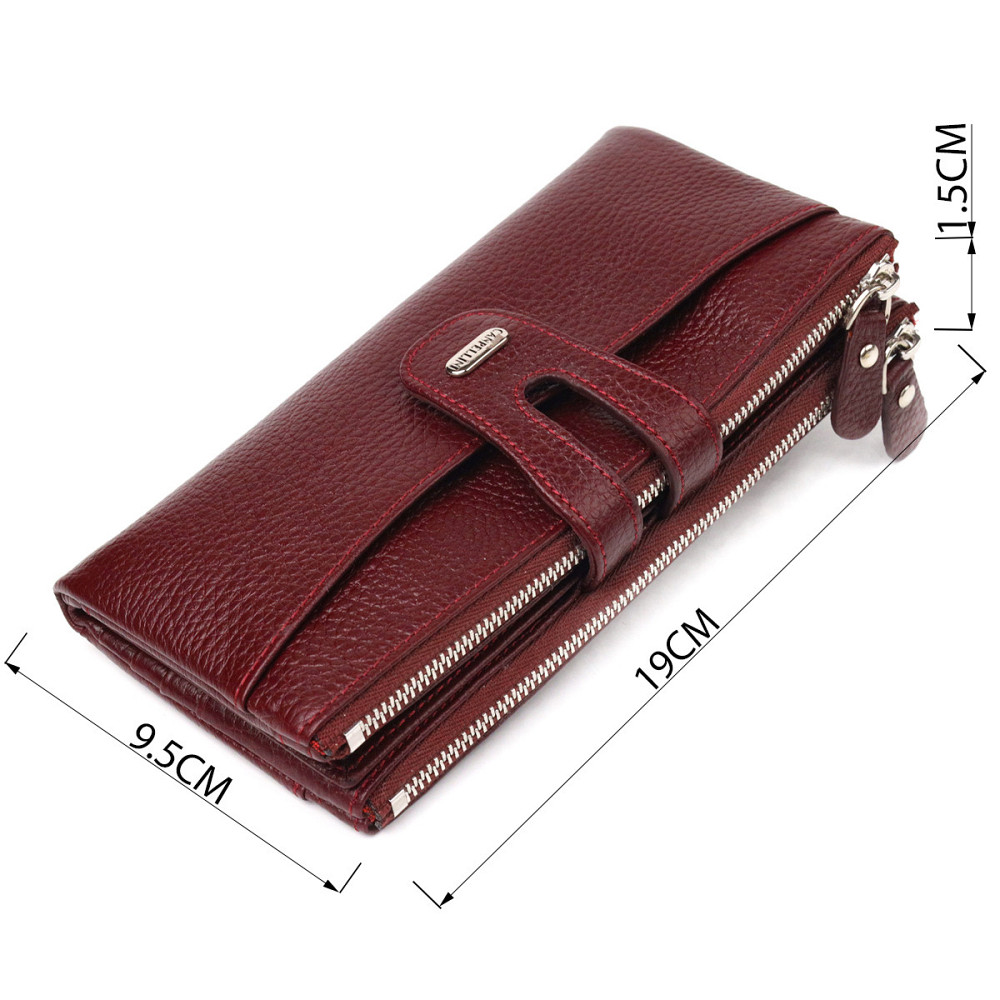 Красивый кошелек из натуральной зернистой кожи CANPELLINI 21636 Бордовый Киев - изображение 3